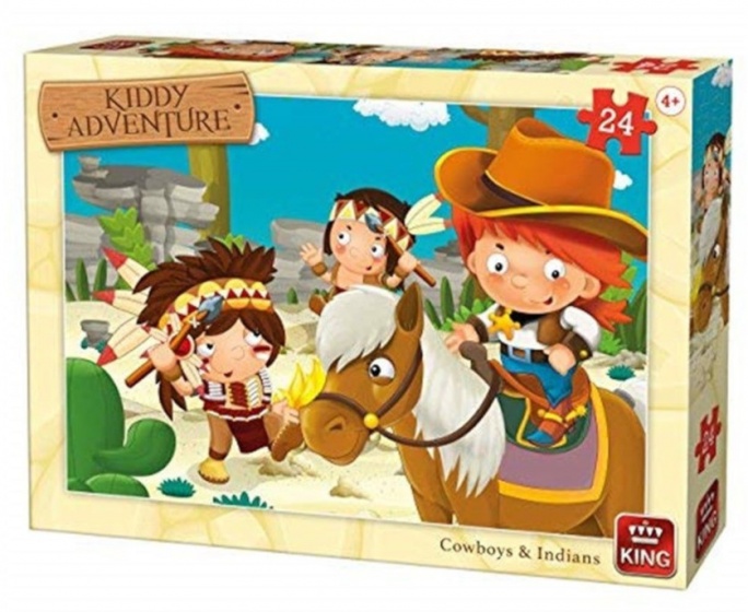 King legpuzzel cowboys & indianen 24 stukjes