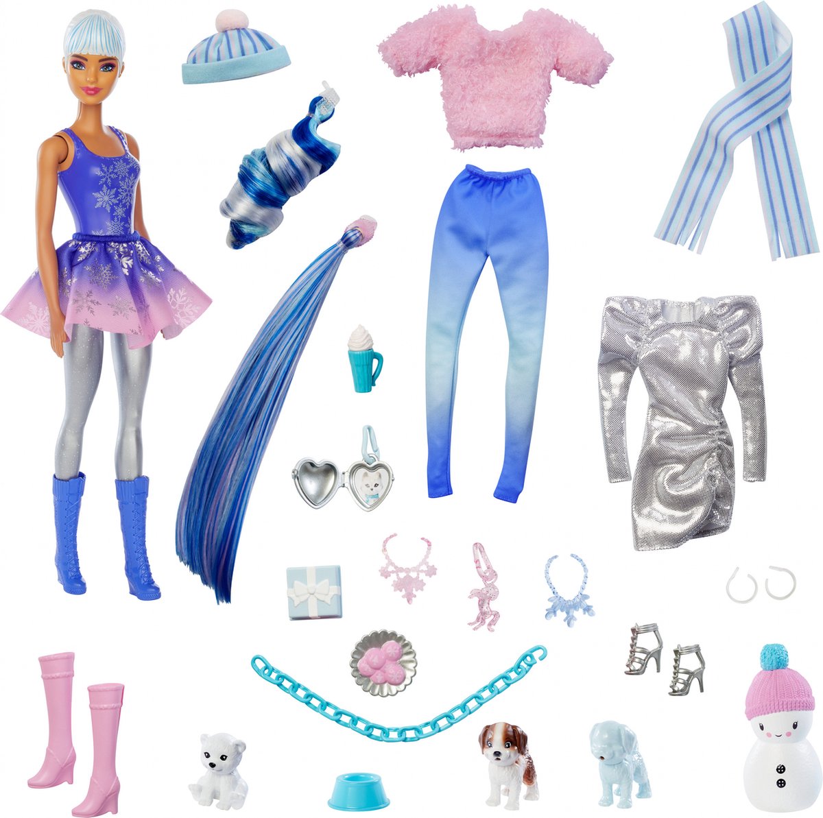 Barbie adventskalender Color Reveal meisjes 8 x 32 cm 26 delig