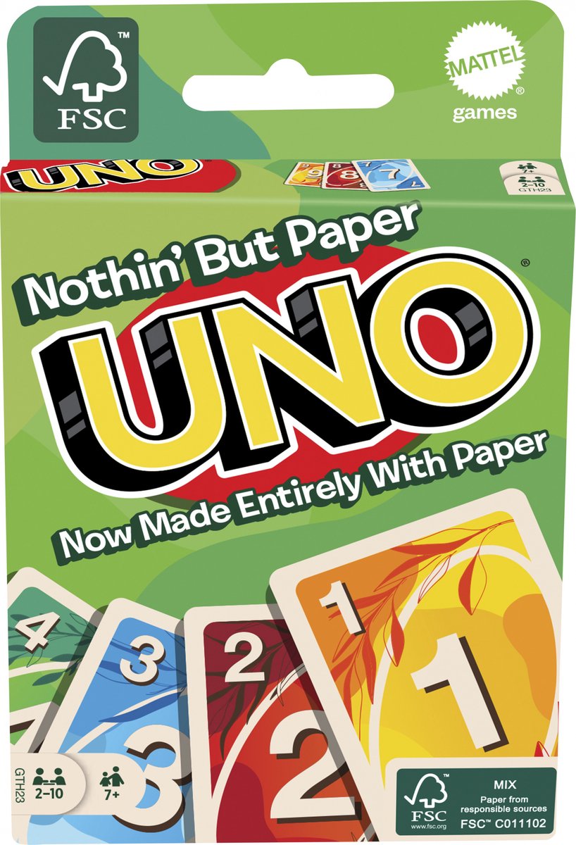Mattel kaartspel UNO recyclebaar papier groen 113 delig