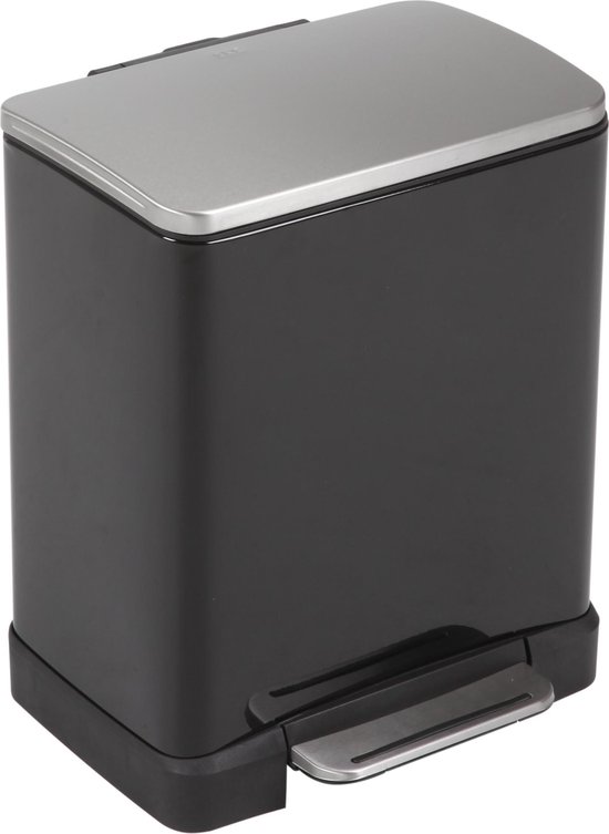 Eko E-cube Pedaalemmer Afvalscheider - 10 + 9l - - Zwart