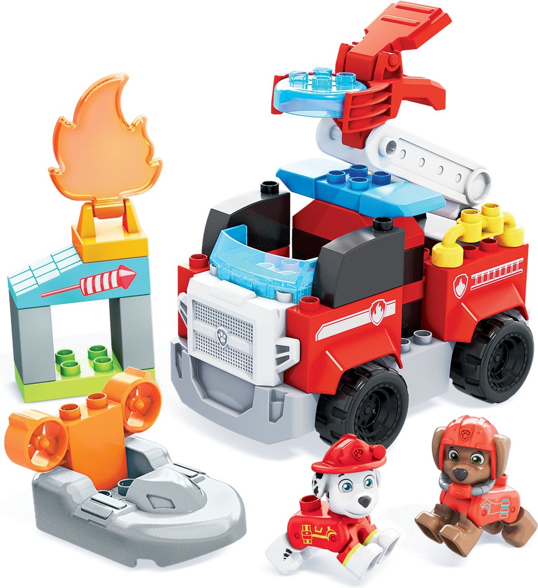 Mega Bloks constructiespeelgoed Paw Patrol junior 40 delig - Rood