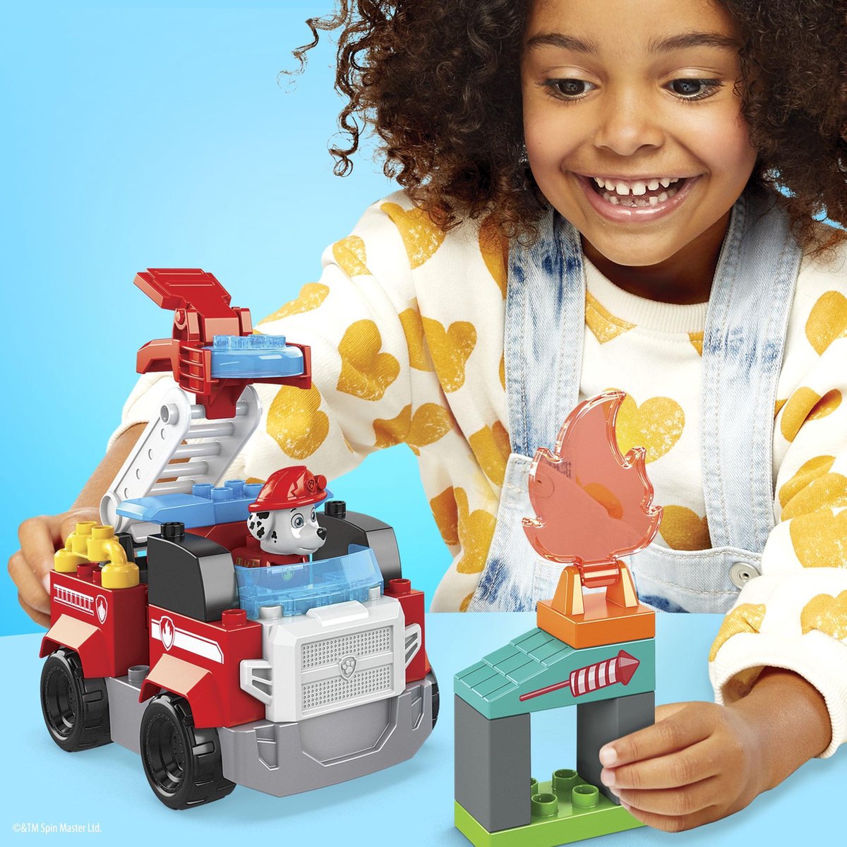 Mega Bloks constructiespeelgoed Paw Patrol junior 40 delig - Rood