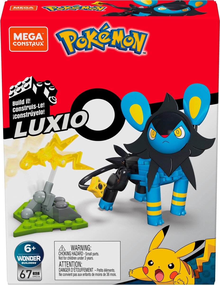 Mega Construx constructiespeelgoed Pokémon Luxio junior blauw