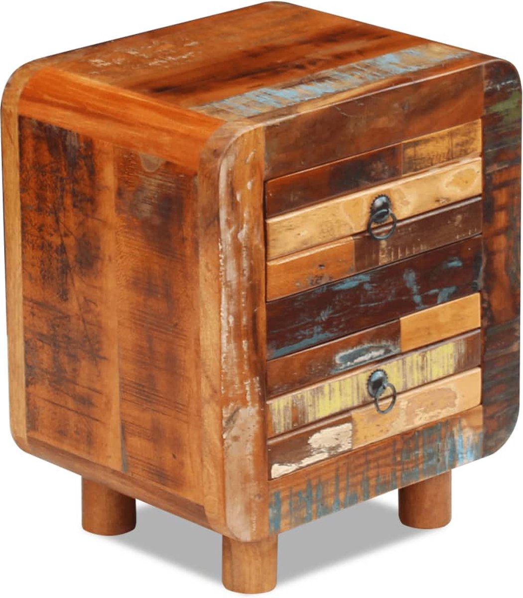 Vidaxl Nachtkastje 43x33x51 Cm Massief Gerecycled Hout - Bruin