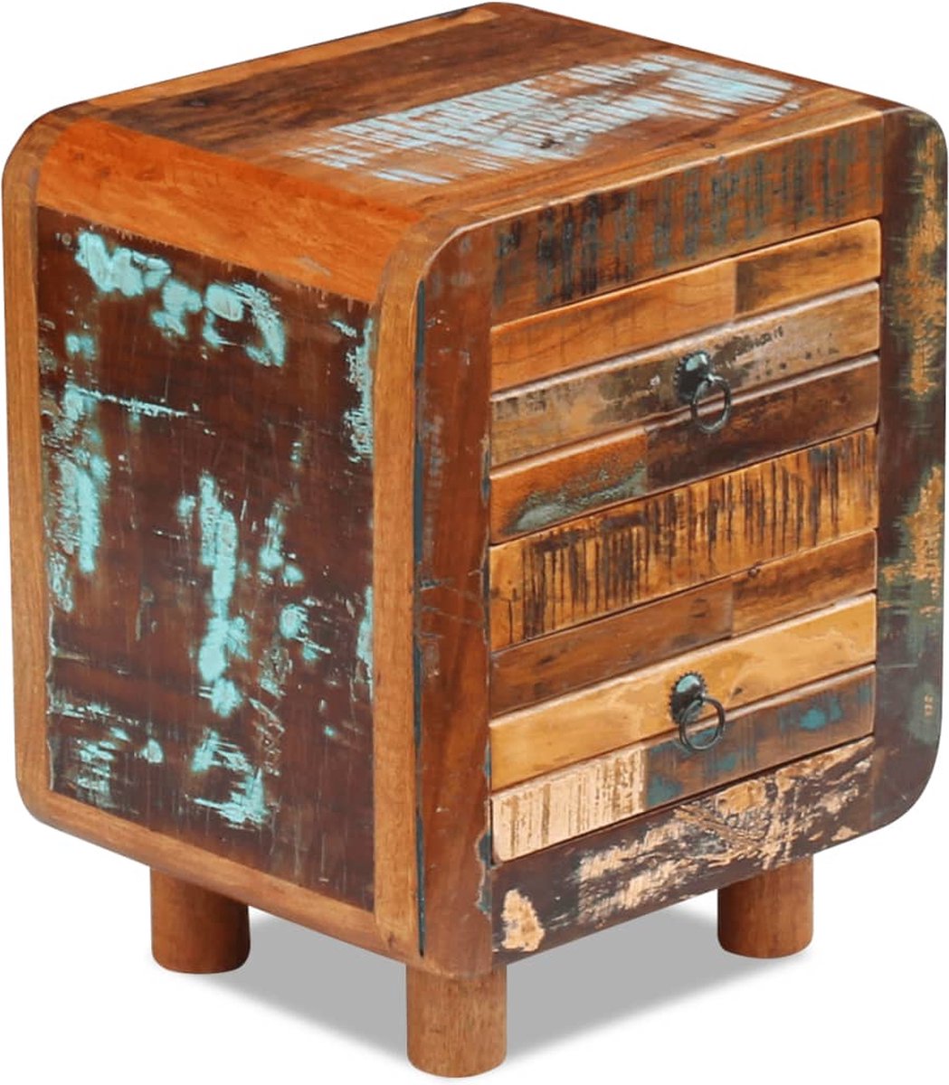 Vidaxl Nachtkastje 43x33x51 Cm Massief Gerecycled Hout - Bruin