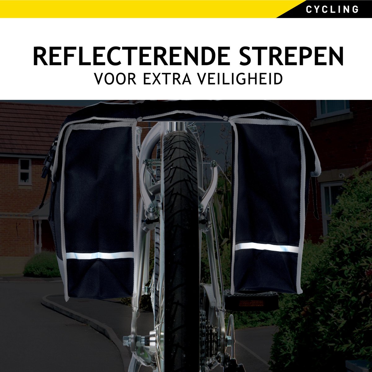 Dunlop Dubbele Fietstas - 40 X 36 X 12 Cm - Waterdicht - Zwart