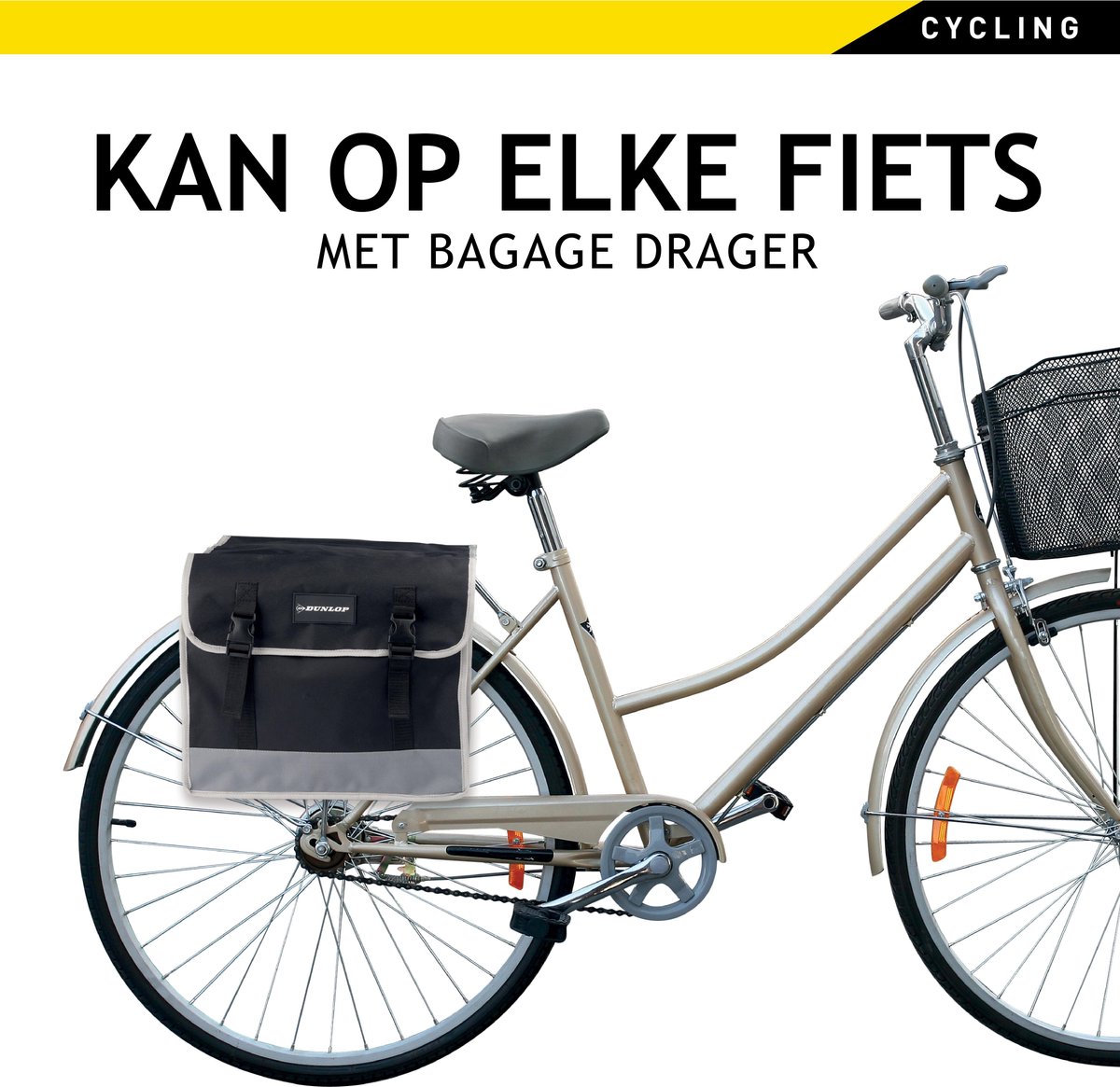 Dunlop Dubbele Fietstas - 40 X 36 X 12 Cm - Waterdicht - Zwart