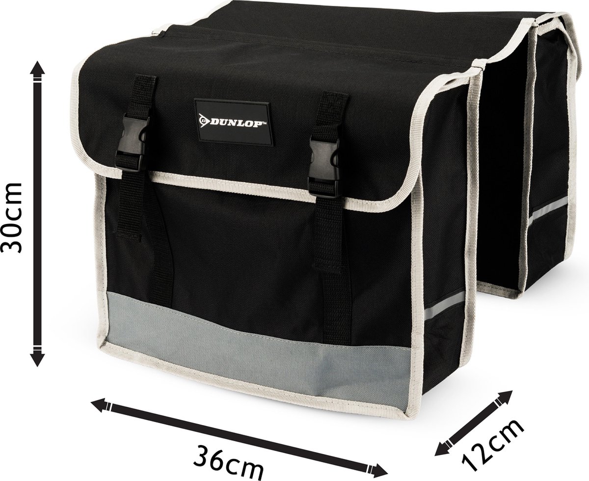 Dunlop Dubbele Fietstas - 40 X 36 X 12 Cm - Waterdicht - Zwart