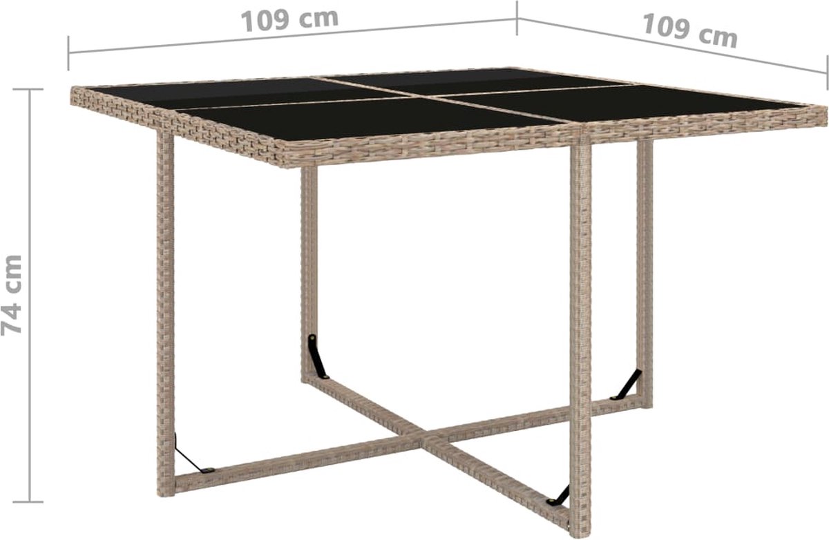 Vidaxl 9-delige Tuinset Met Kussens Poly Rattan - Beige