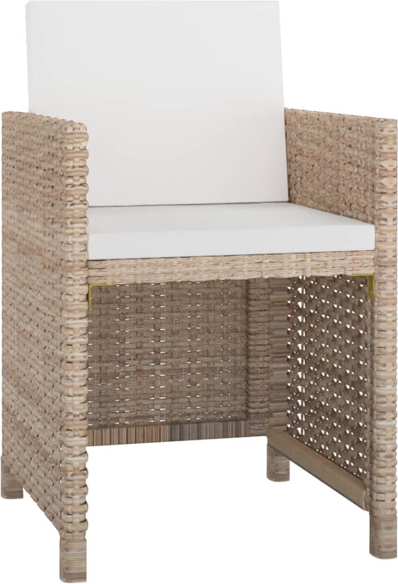 Vidaxl 9-delige Tuinset Met Kussens Poly Rattan - Beige