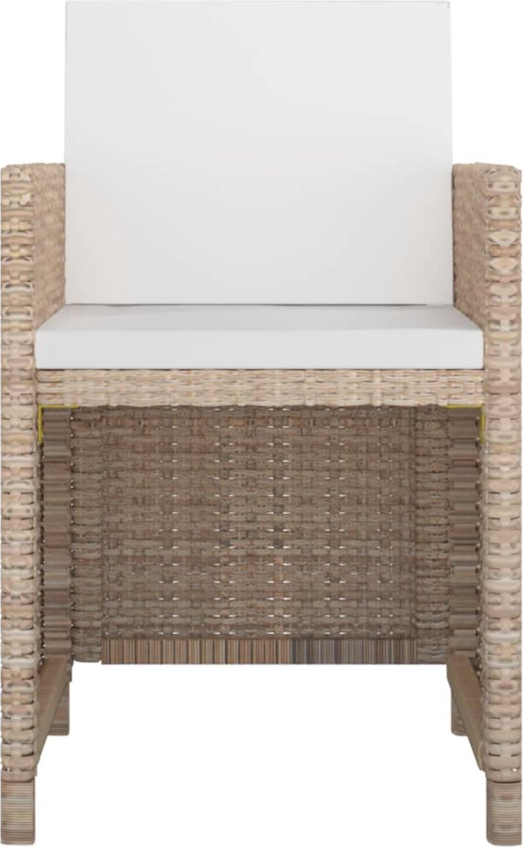 Vidaxl 9-delige Tuinset Met Kussens Poly Rattan - Beige