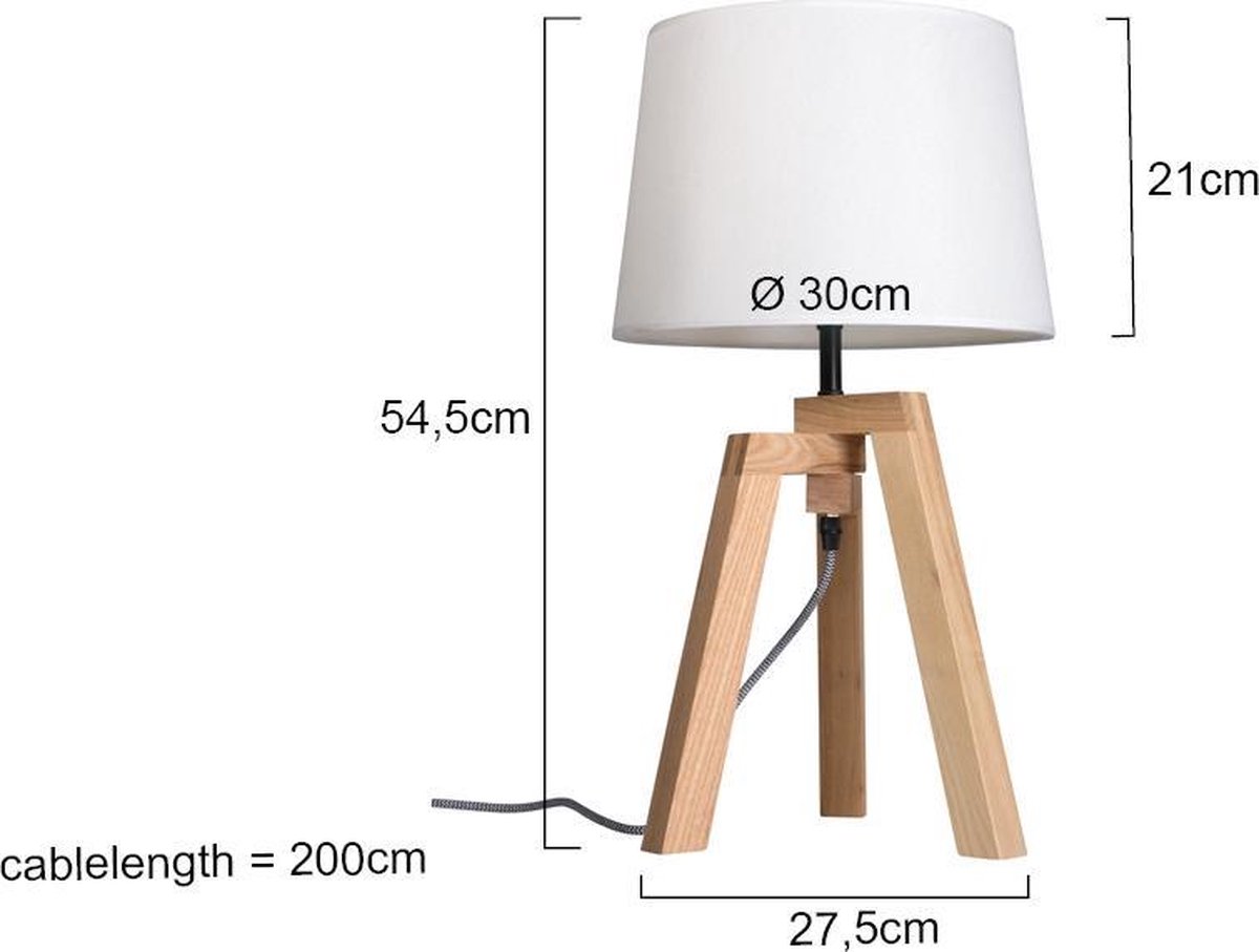 Lightning - Moderne Tafellamp 1-l. 3-poot - - Bruin