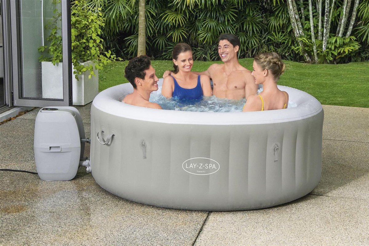 Bestway Lay-z-spa Tahiti Opblaasbare Jacuzzi - Ø180x66 Cm - Grijs