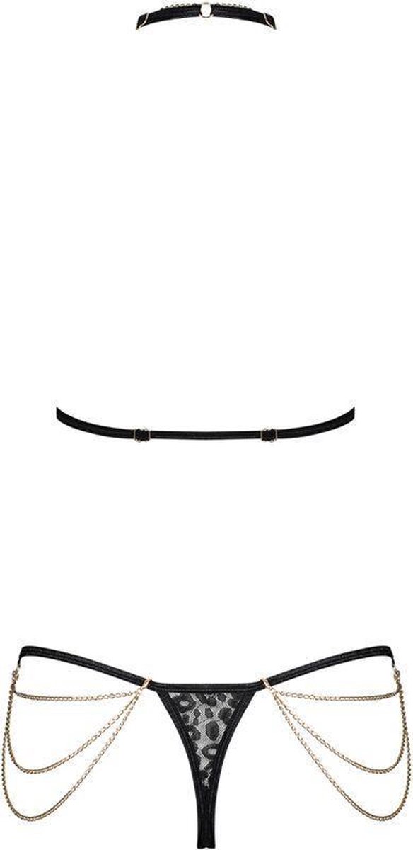 Obsessive Bh setje met Kettingen - Panthora - Zwart