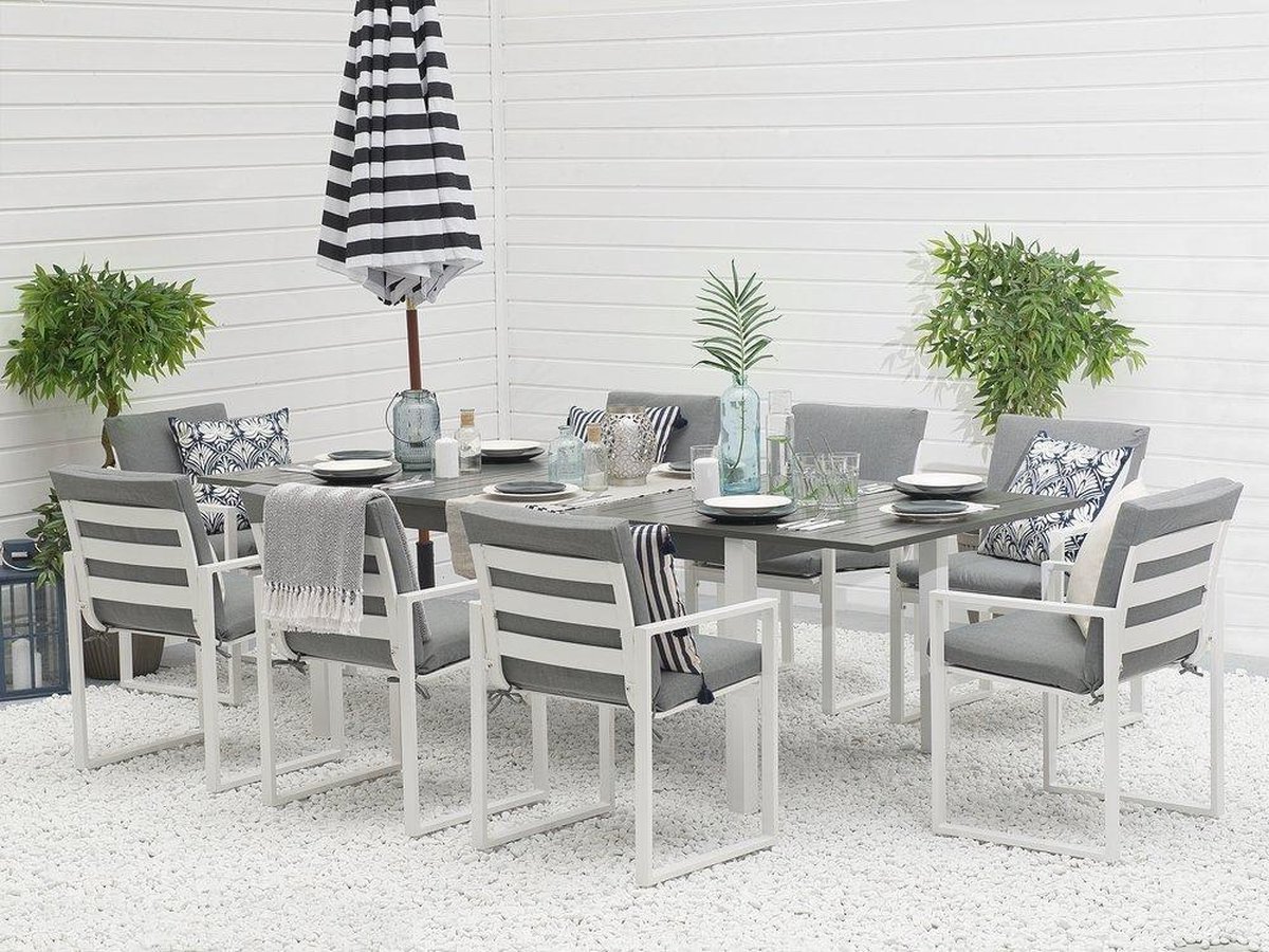 Beliani Pancole Tuinset Aluminium 100 X 248 Cm - Grijs