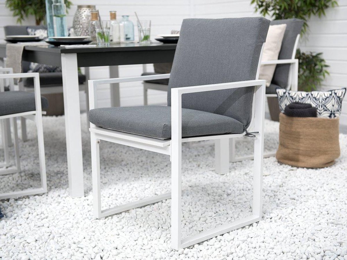 Beliani Pancole Tuinset Aluminium 100 X 248 Cm - Grijs