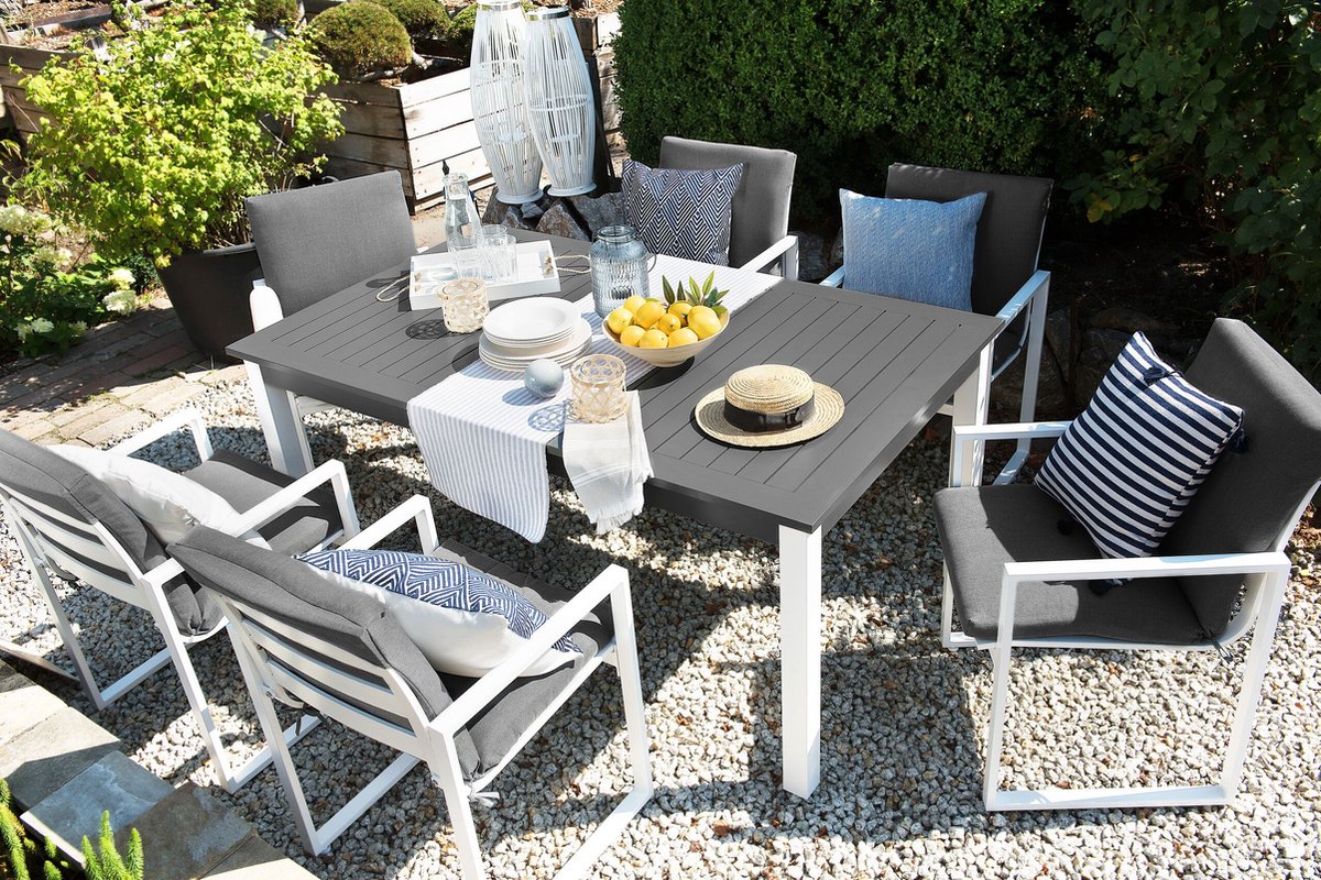 Beliani Pancole - Tuinset--aluminium - Grijs