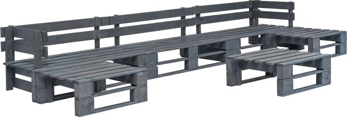 Vidaxl 6-delige Loungeset Pallet Hout - Gris