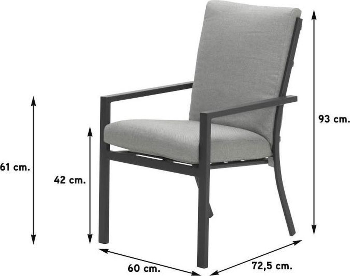 Garden Impressions Senja Lounge Dining Tuinstoel - Donker - Grijs