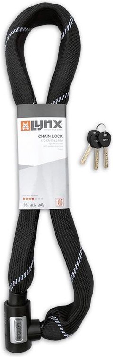 Lynx kettingslot 110 cm x 8,3 mm - Zwart