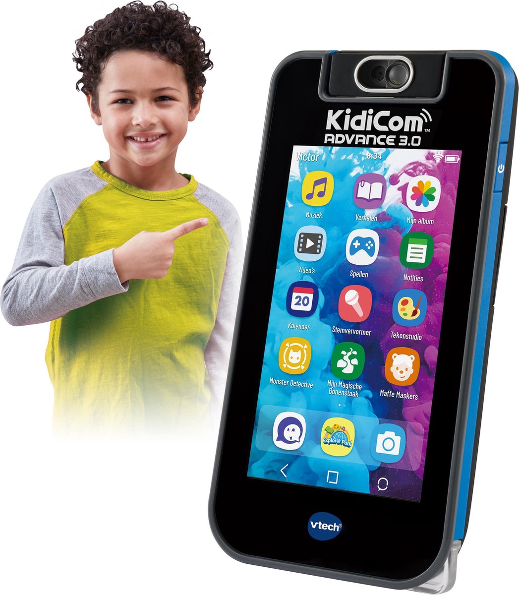 Vtech kindertelefoon KidiCom Advance 3.0 junior 17 cm - Blauw