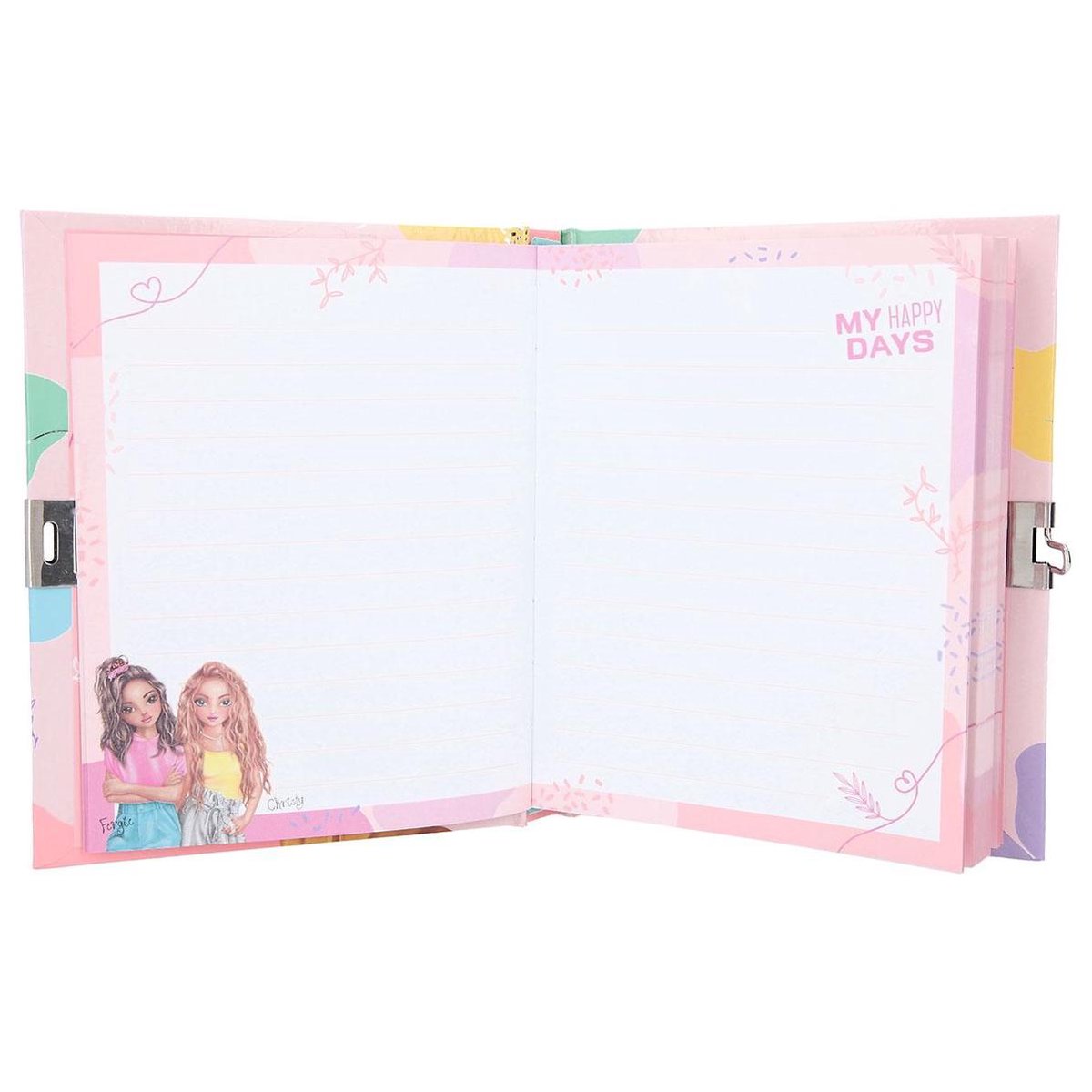 TOPModel dagboek meisjes 18,5 x 15,5 cm papier/geel - Roze