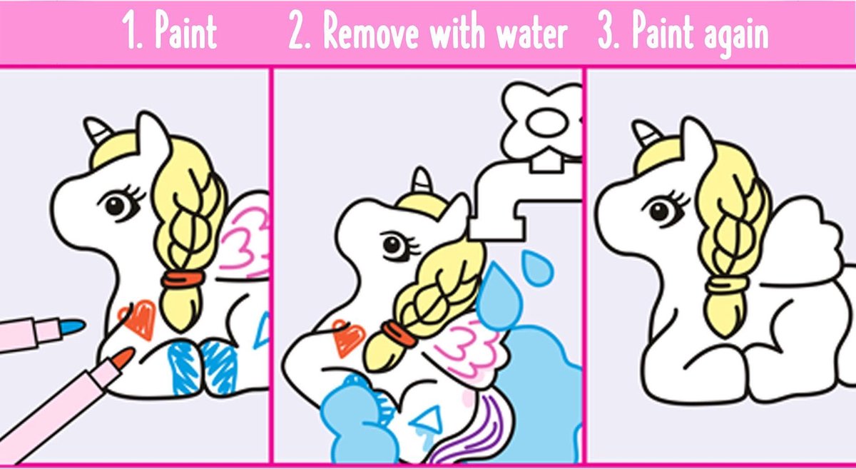 Ylvi schilderset Unicorn junior 5 x 10,5 cm wit 5 delig