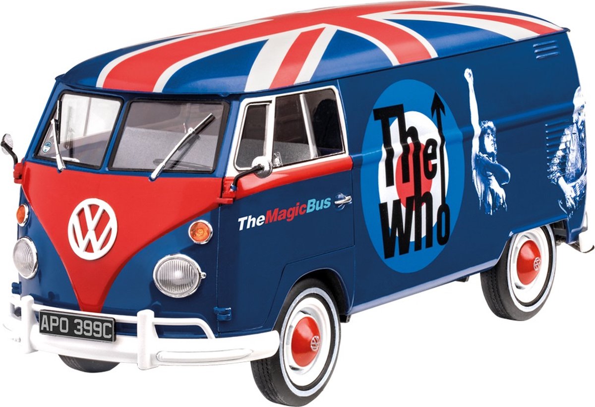 Revell modelbouwset VW T1 The Who 18 x 7,7 cm blauw 124 delig