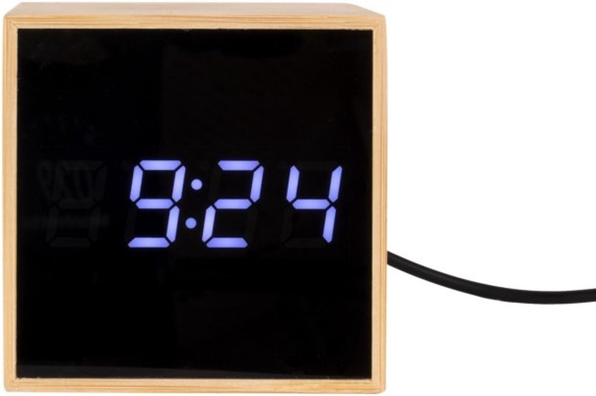 Karlsson Mini Cube Alarmklok - Bamboo - Beige