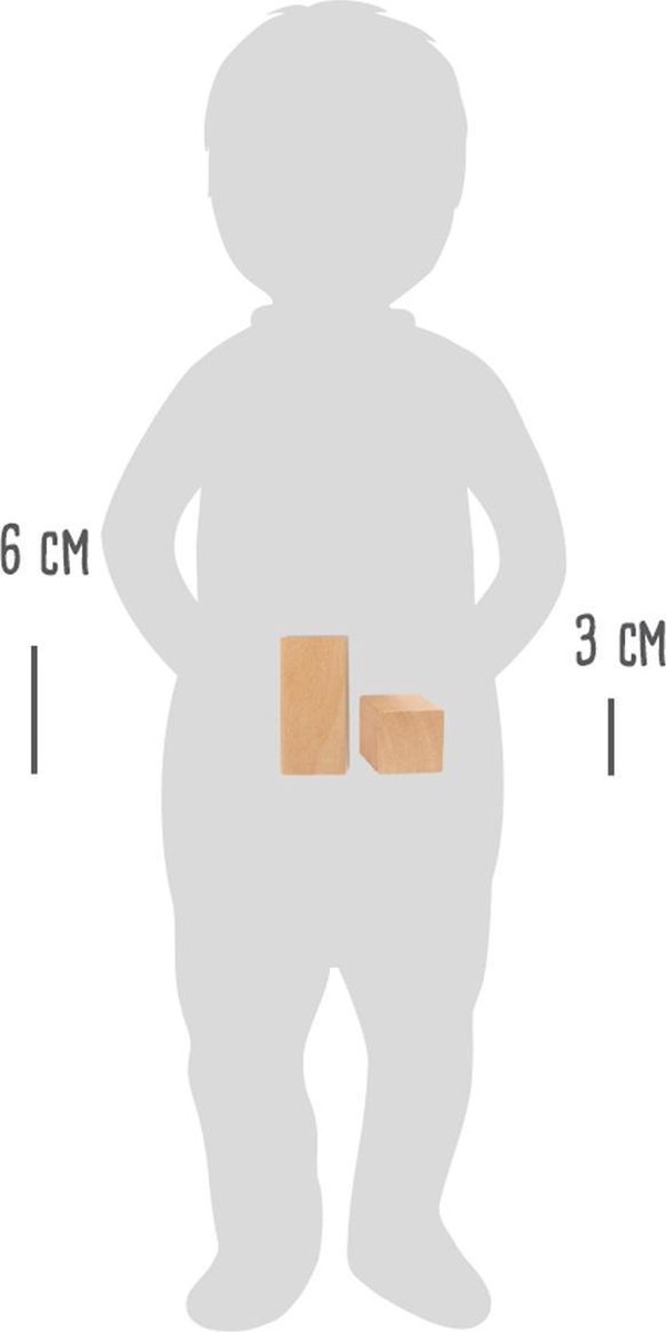 Small Foot bouwblokken Safari junior hout 50 delig - Bruin