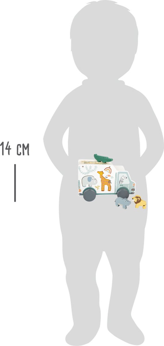 Small Foot speelgoedauto safari junior 23 x 13 cm hout 6 delig