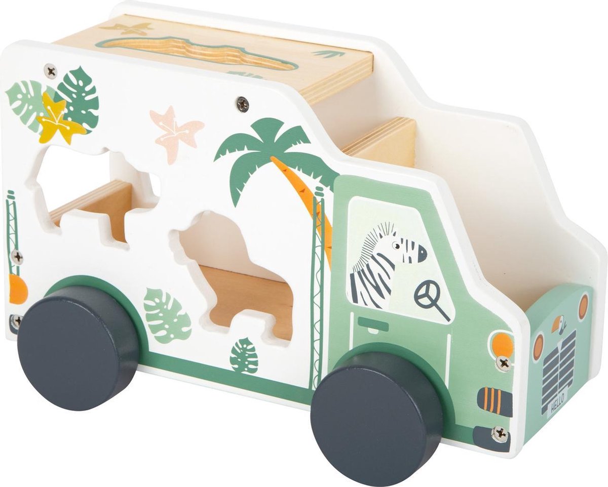 Small Foot speelgoedauto safari junior 23 x 13 cm hout 6 delig