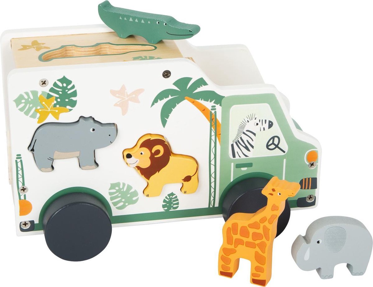 Small Foot speelgoedauto safari junior 23 x 13 cm hout 6 delig