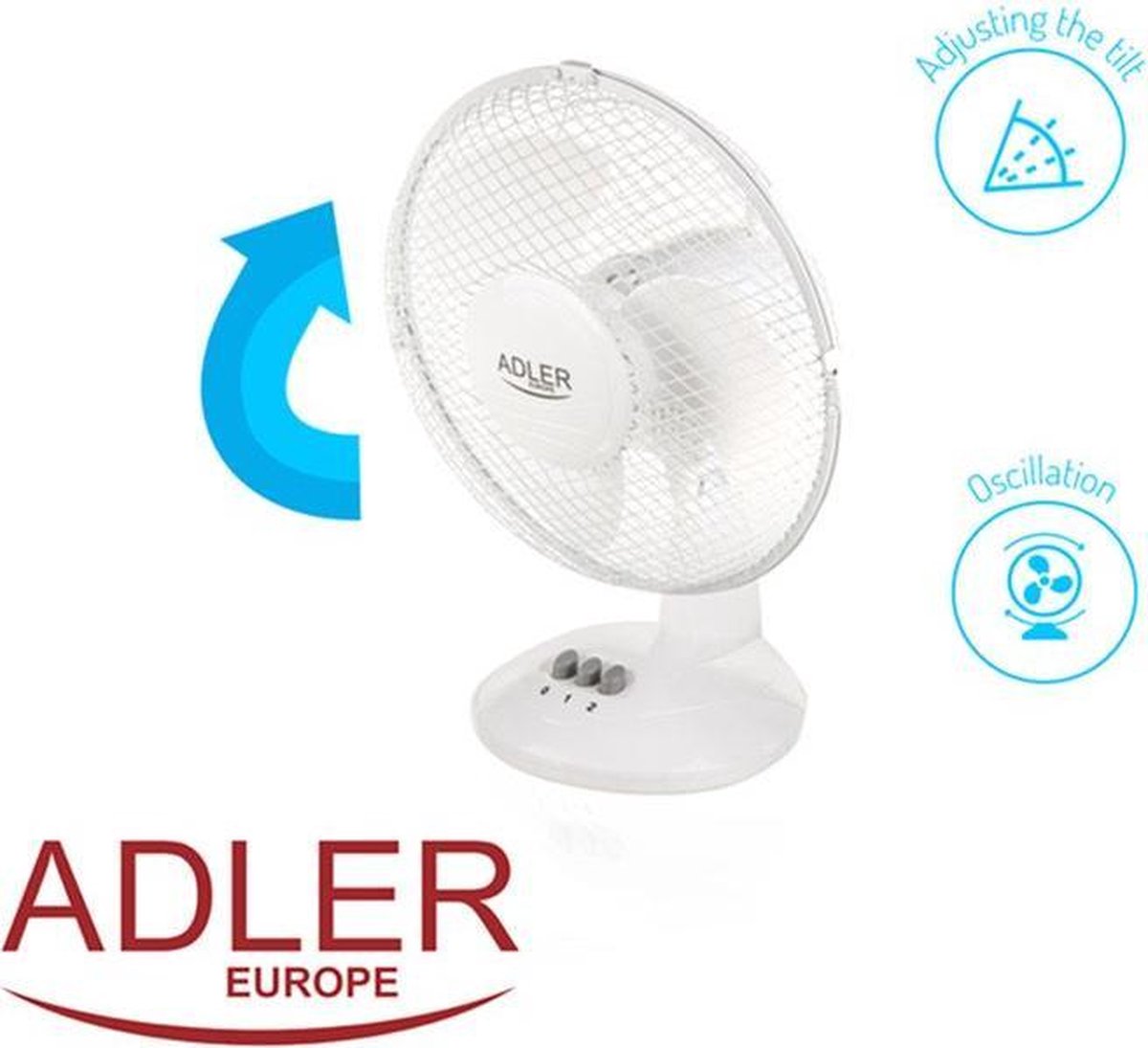 Adler Tafelventilator AD 7302 - - Wit