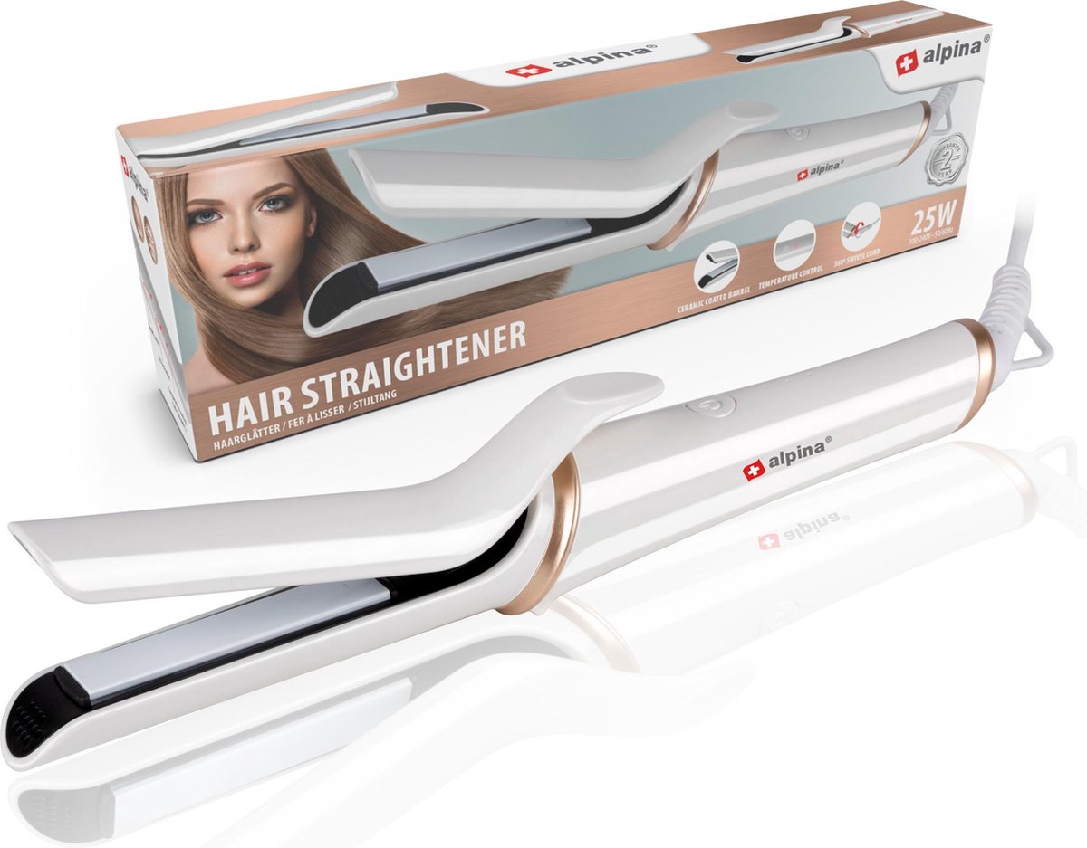 Alpina Stijltang - Straightener - Keramische Platen - 3 Temperaturen - Steil, Glad En Glanzend Haar