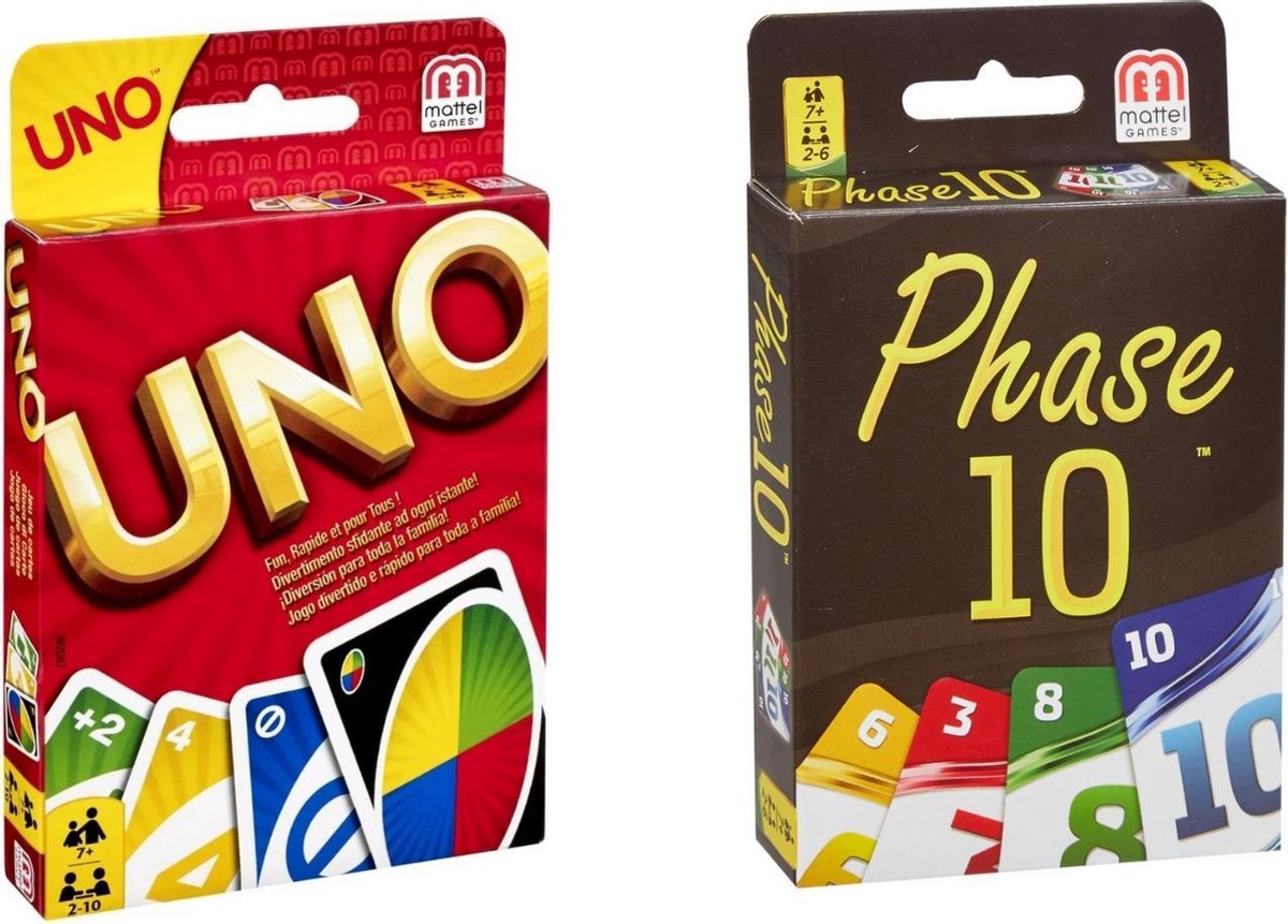 Hasbro Spellenbundel - Bordspellen - 2 Stuks - Uno & Phase 10