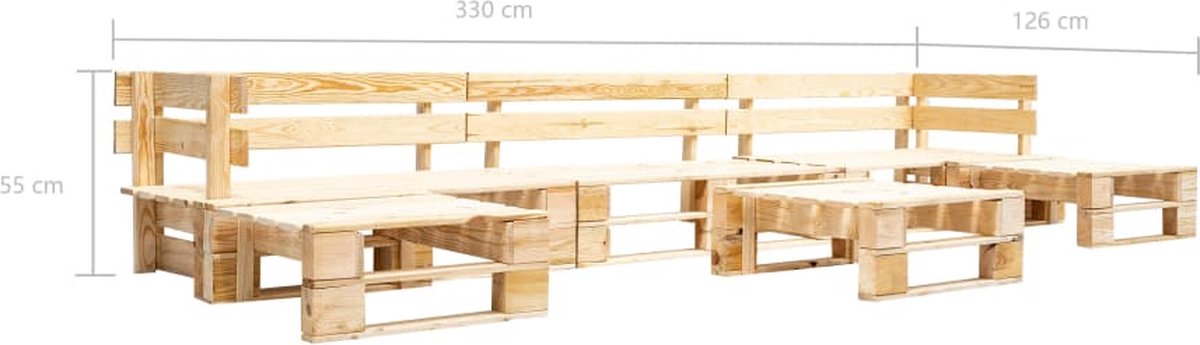 Vidaxl 6-delige Loungeset Pallet Hout Naturel - Bruin