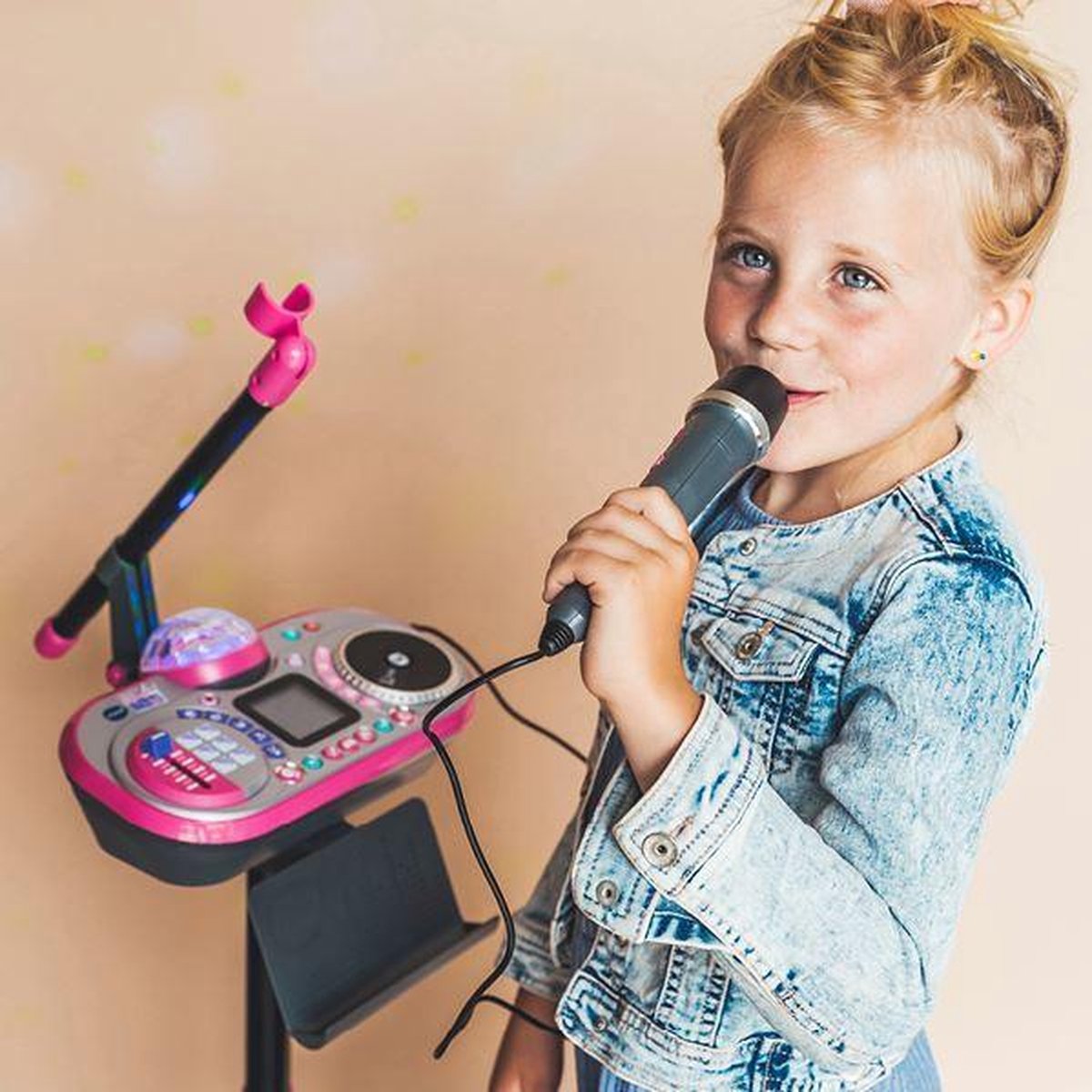 Vtech podiummicrofoon Kidi Super Star 130 cm roze/ - Zwart