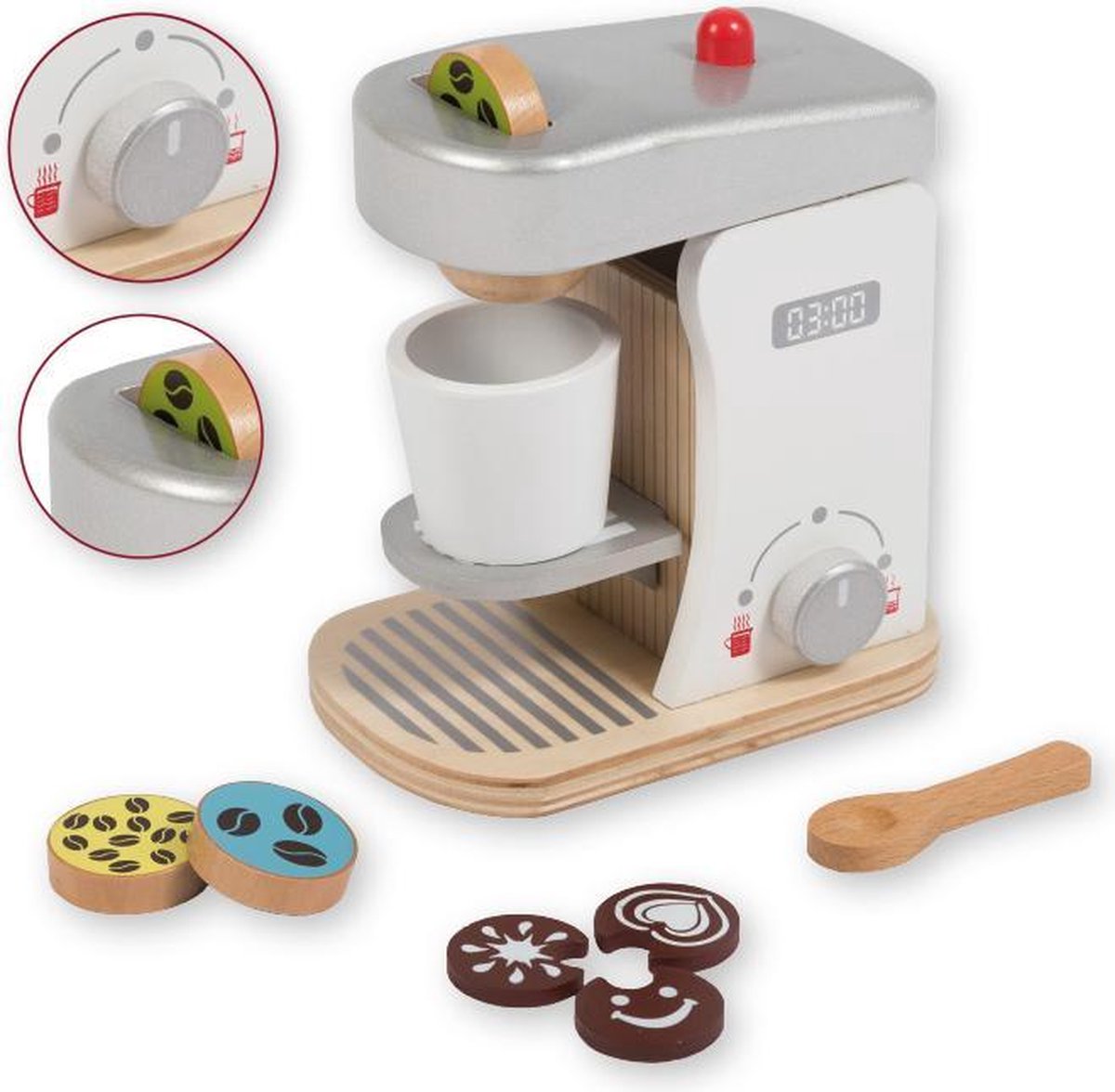 Joueco Jouéco houten koffieapparaat 18 cm 8 delig