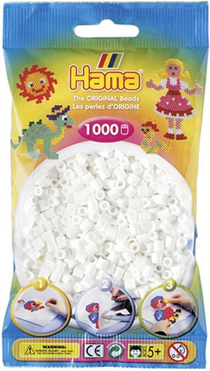 Hama Strijkkralen 1000 Stuks - Wit