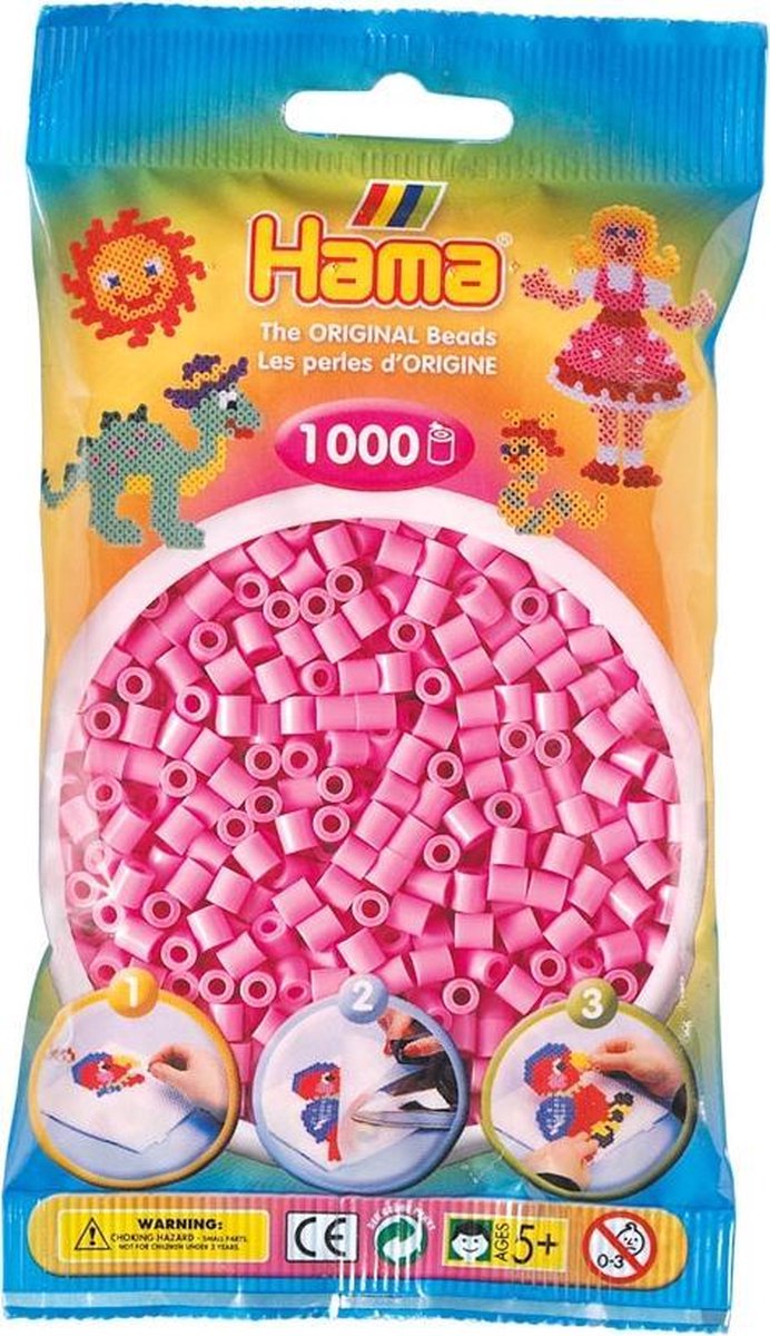 Hama Strijkkralen 1000 Stuks - Roze