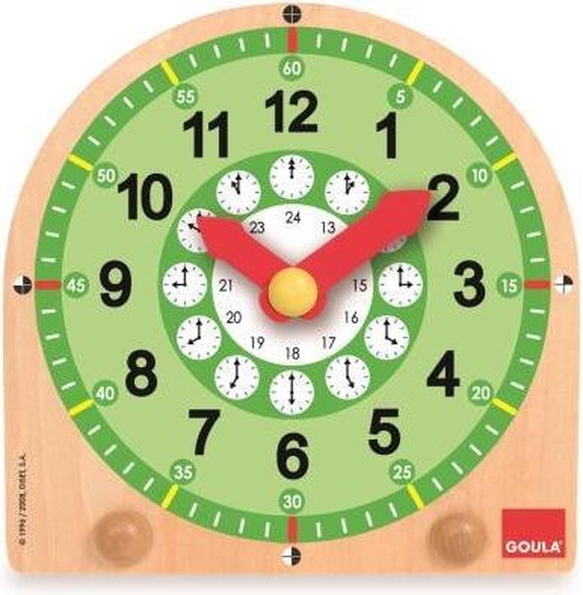 Goula Houten Klok - Bruin