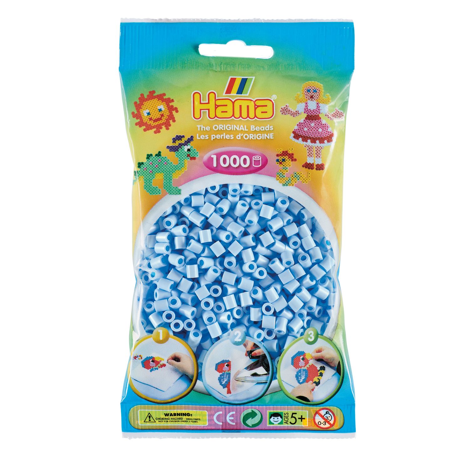 Hama Strijkkralen 1000 Stuks IJs Pastel - Blauw