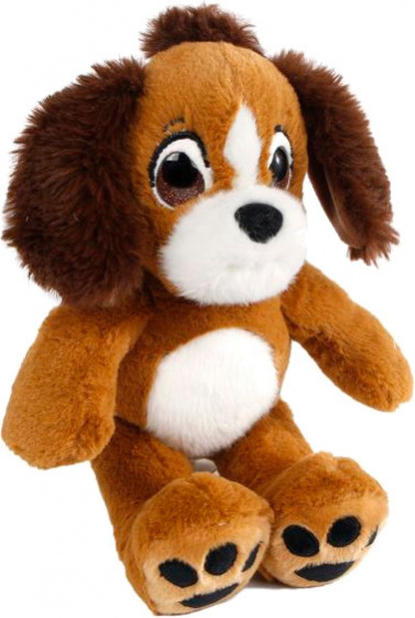 Take Me Home knuffelhond junior 23 x 31 cm pluche/wit - Bruin