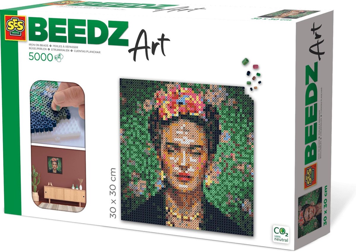 Ses strijkkraalkunstwerk Beedz Art Frida Kahlo 8 delig