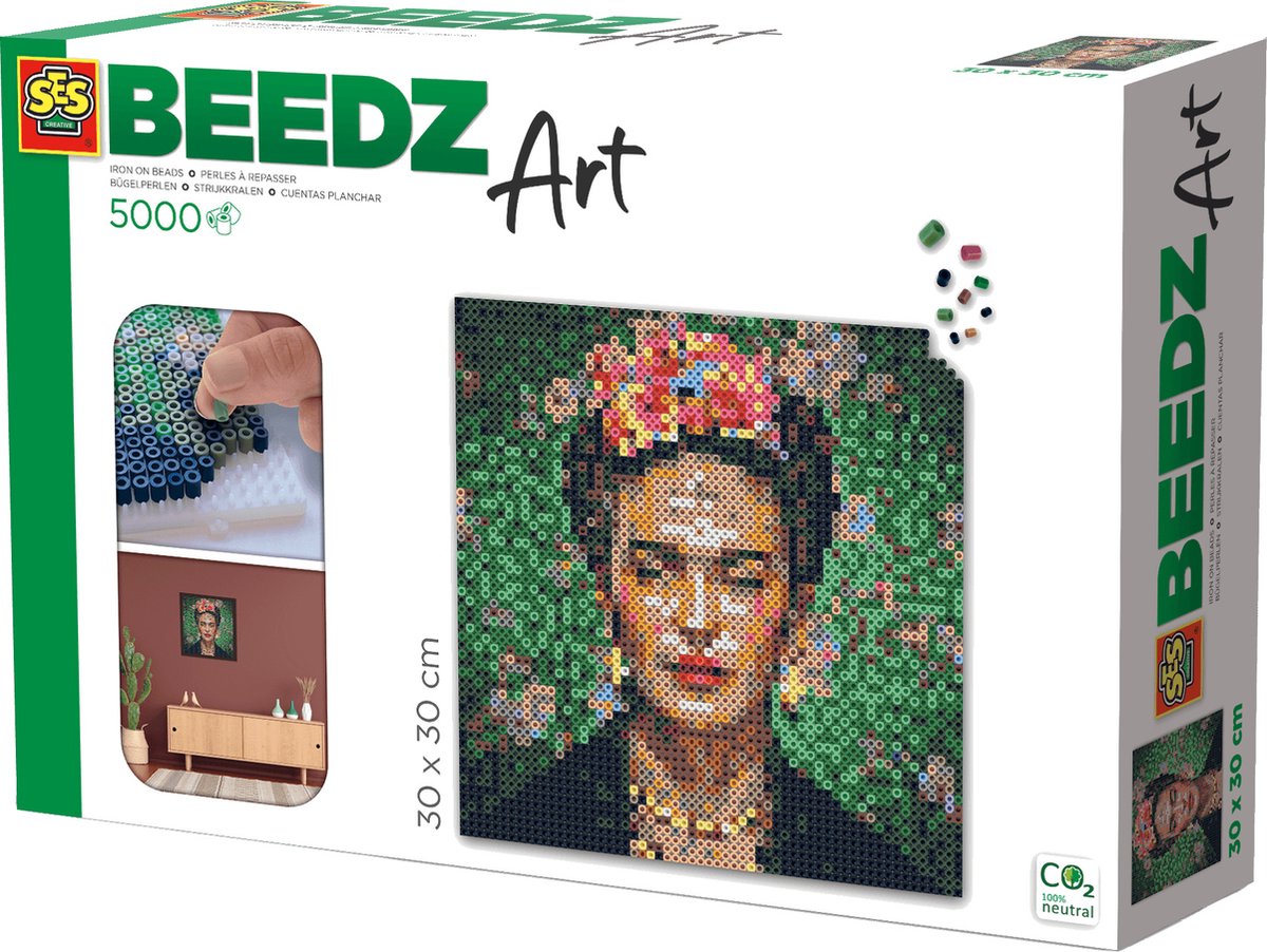 Ses strijkkraalkunstwerk Beedz Art Frida Kahlo 8 delig