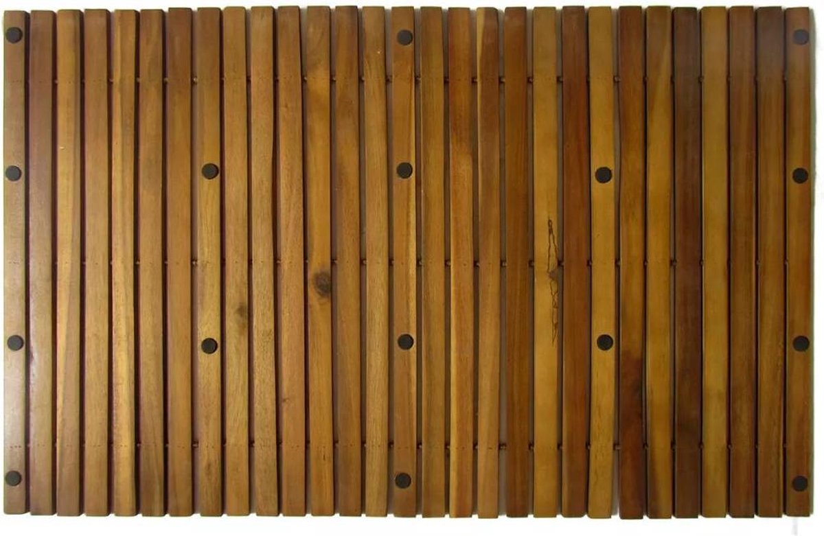 Badmat Acaciahout 80 X 50 Cm 3 Stuks - Bruin