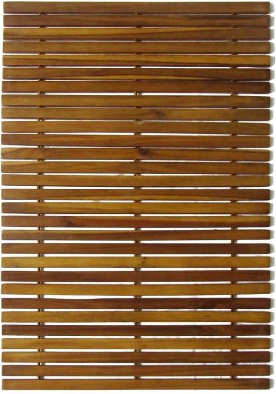Badmat Acaciahout 80 X 50 Cm 3 Stuks - Bruin