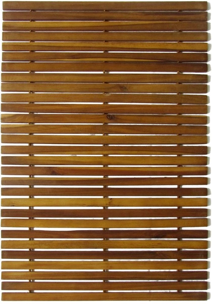 Badmat Acaciahout 80 X 50 Cm 3 Stuks - Bruin