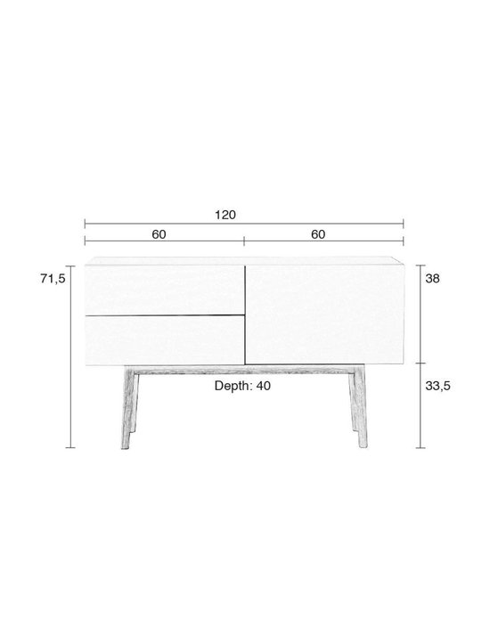 Zuiver High On Wood Dressoir - Wit